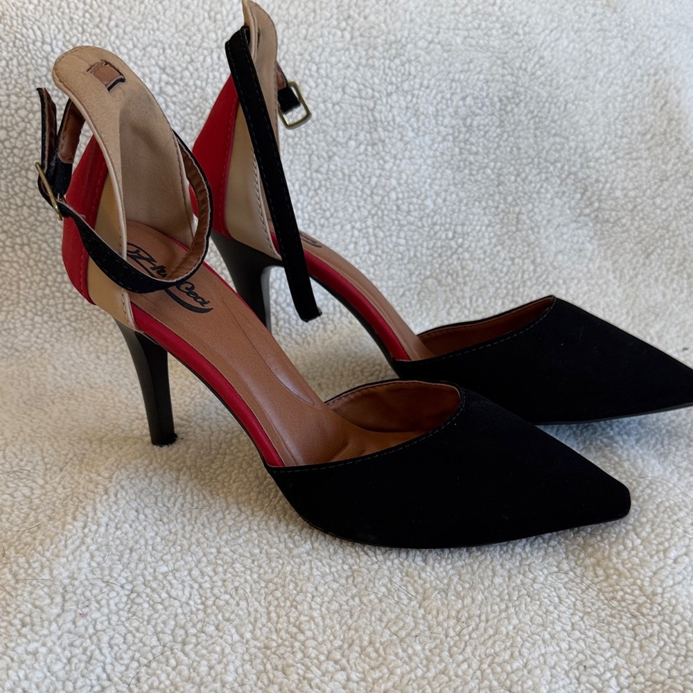 Valenti Franco Black and Red Heels